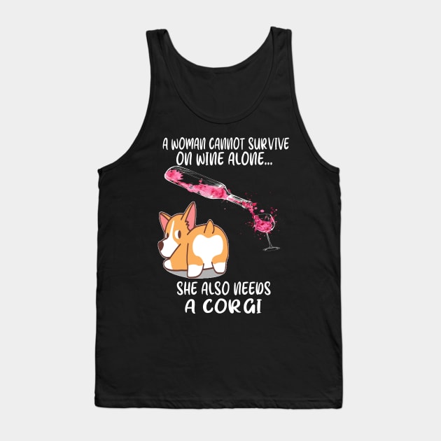 A Woman Cannot Survive On Wine Alone (269) Tank Top by Drakes